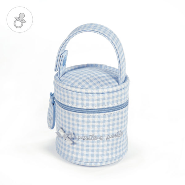 Bolsa portachupetes Vichy azul