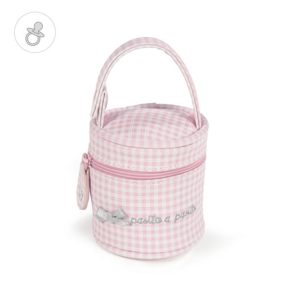 Bolsa portachupetes Vichy rosa 1