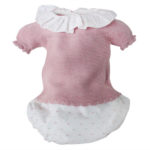 Conjunto chaquetita y braguita de plumeti rosa empolvado