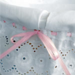 Detalle terminacion cesta sin asa canastilla bebe nieve