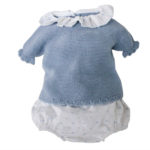 conjunto chaquetita y braguita de plumeti azul