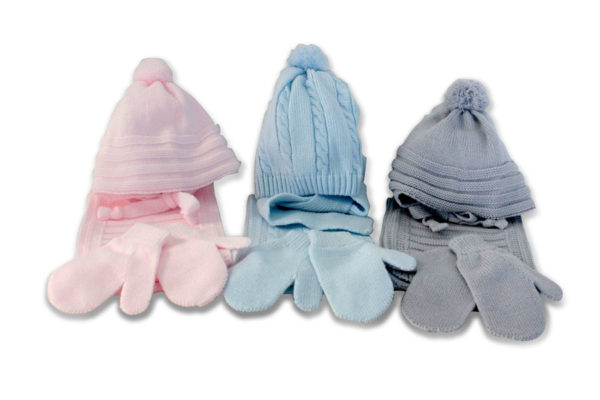 conjunto de gorrito bufanda y manoplas