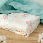 set 2 muselinas arcoiris mint