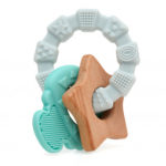 Mordedor estrella madera y llave de silicona gris