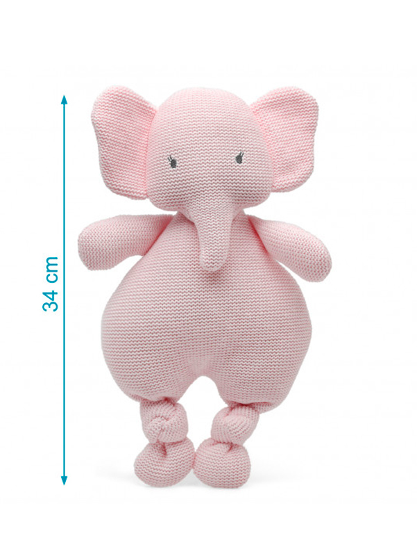 peluche elefante algodón libre de plásticos rosa