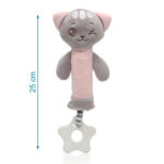 Sonajero Mordedor Gatito Rosa Medidas