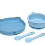 Vajilla silicona azul bebe