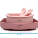 Vajilla silicona rosa medidas bebe