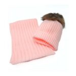 Gorro Bufanda Pompon Rosa