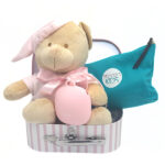 Canastilla Maleta "Rosa y Azul"